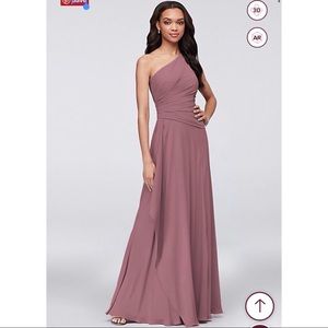ONE-SHOULDER CASCADE BRIDESMAID DRESS - Quartz